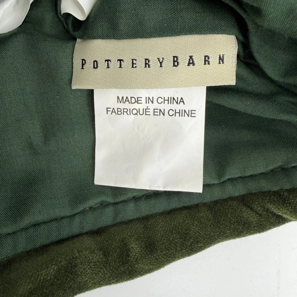 Pottery Barn Green Velvet Paisley Applique‎ Embroidered Christmas Stocking 2008